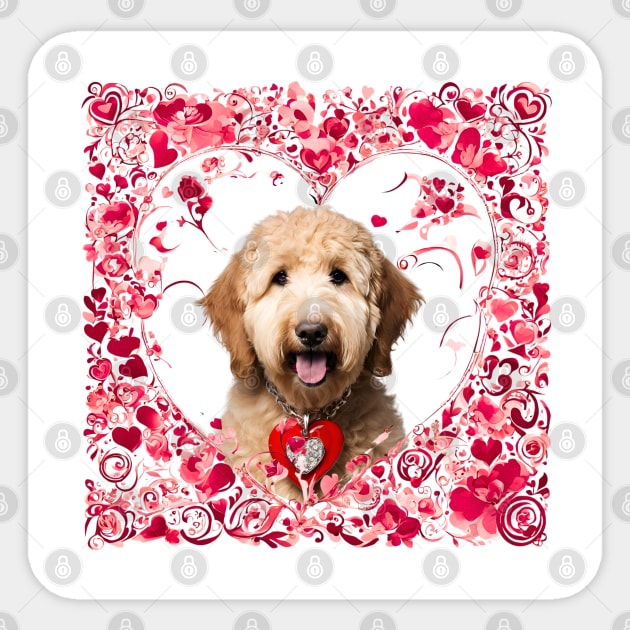 Goldendoodle Be Mine Valentine Sticker by Doodle and Things